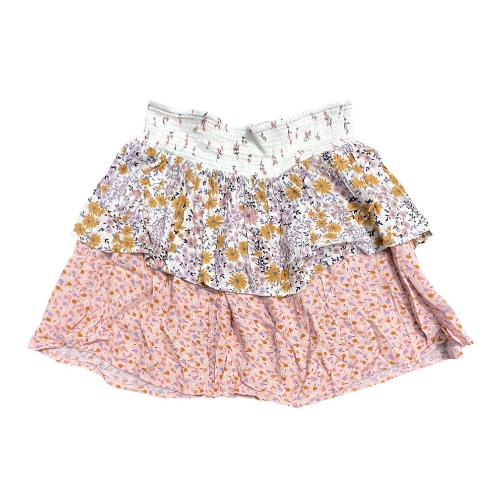 American Eagle Women’s Multicolored Floral Tiered Mini Skirt Size Medium NWT